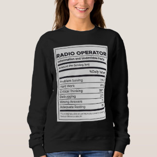 Sweatshirt Information nutritionnelle des radioopérateurs