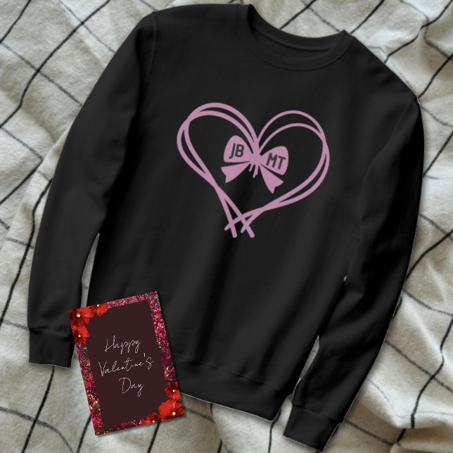 Sweatshirt Initiales monogrammes Valentines Coeur (Créateur téléchargé)