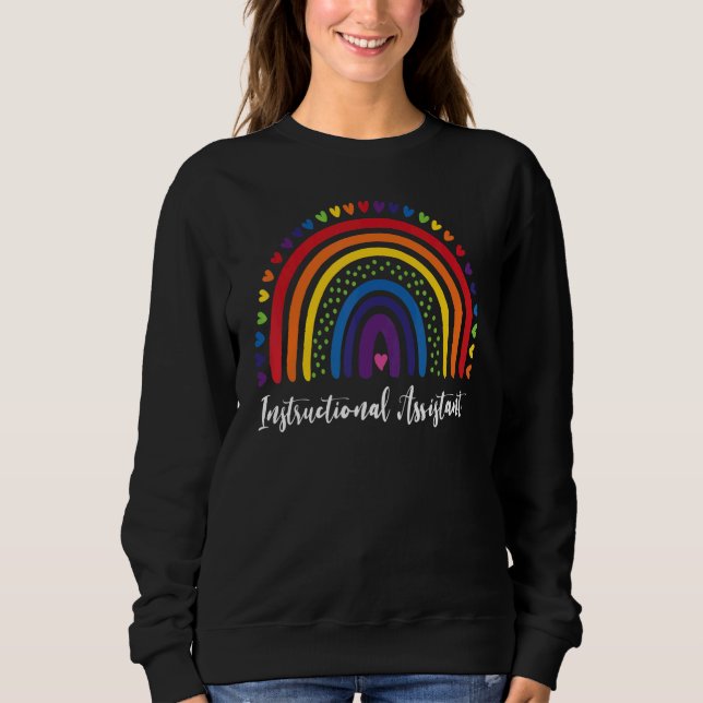 Sweatshirt Instructional Assistant Boho Rainbow Graduation Ap (Devant)