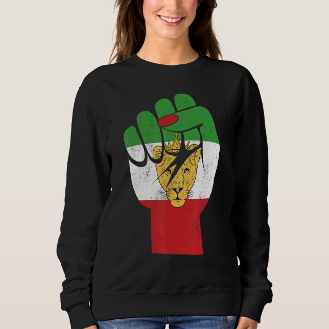 Sweatshirt Iran flag, Iranian Lion Symbol, Iranian Lioness, F (Devant)