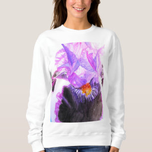 Sweatshirt Iris Pourpre Fleur Aquarelle Florale Anniversaire