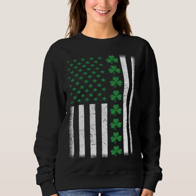 Sweatshirt Irish American Flag St Patrick s Day (Devant)