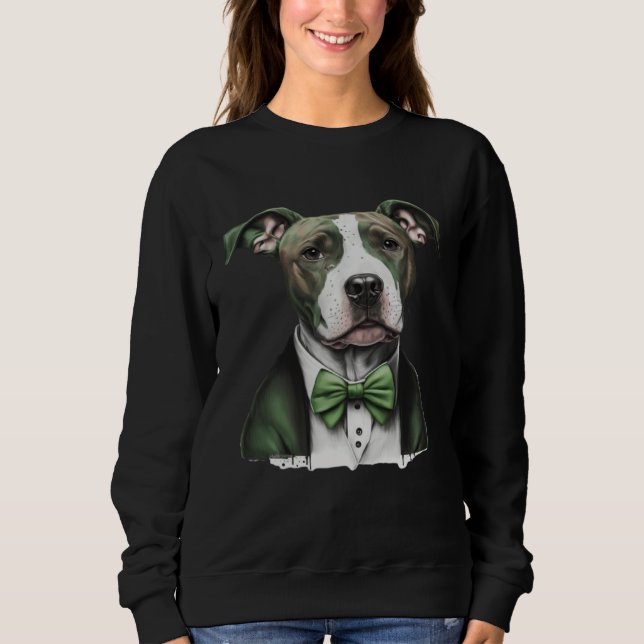 Sweatshirt Irish Pitbull Happy St Patrick s Day St Patrick s  (Devant)