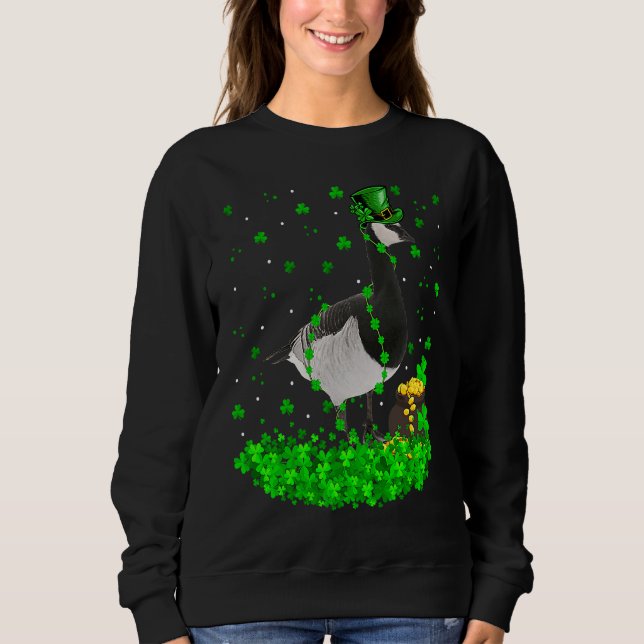 Sweatshirt Irish Shamrock Leprechaun Goose Bird St Patrick's  (Devant)