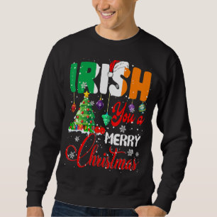 Sweatshirt Irish You A Joyeux Noël Père Noël Drapeau Irlandai