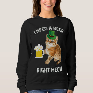 Sweatshirt Irlandais Beer Cat T Jour de la Saint Patrick Boir
