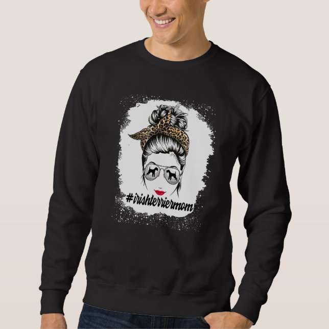 Sweatshirt Irlandais Terrier Chien Maman Bleached Messager Bu (Devant)