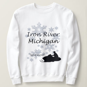 Sweatshirt Iron River Michigan Snowmobile Snow Ladies