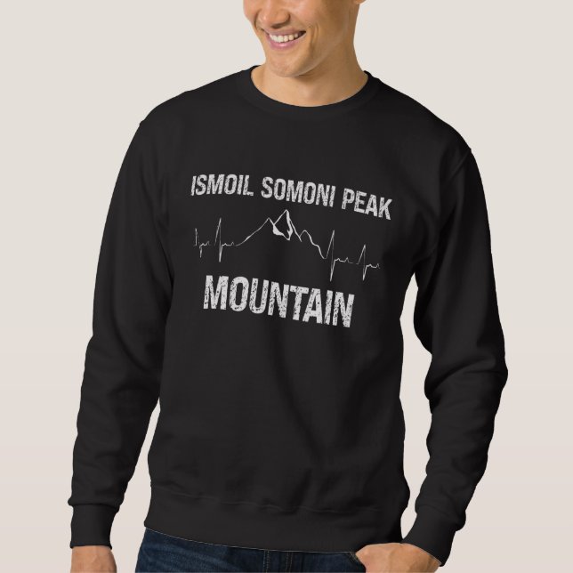 Sweatshirt Ismoil Somoni Pic Mountain Climber Heartbeat Desi (Devant)