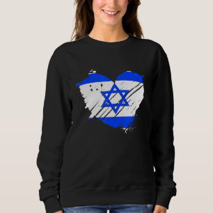 Sweatshirt Israël Drapeau J'Aime Israël C'Est Dans Mon Adn Po