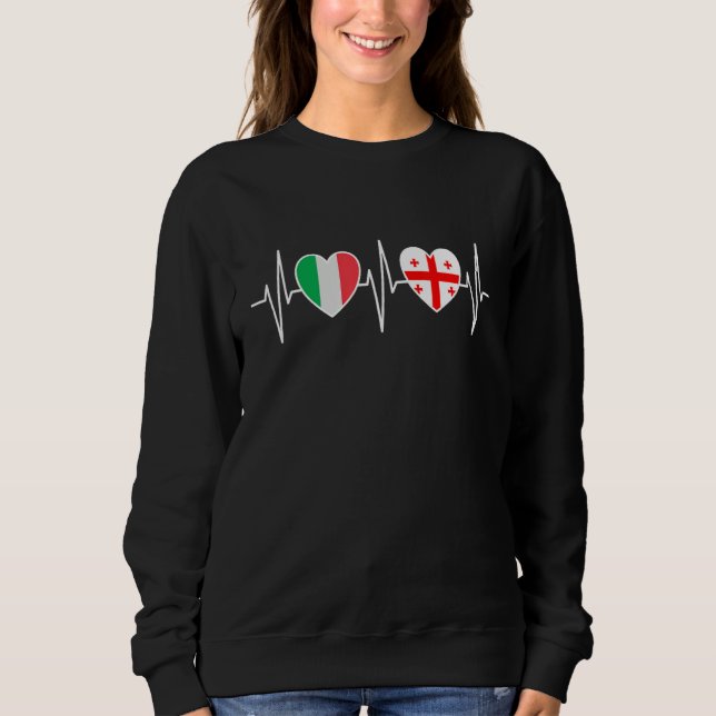 Sweatshirt Italy And Georgia Georgian Flag Flags (Devant)
