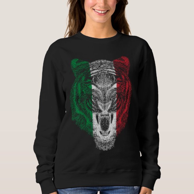 Sweatshirt Italy Tiger Italian Flag Tiger (Devant)