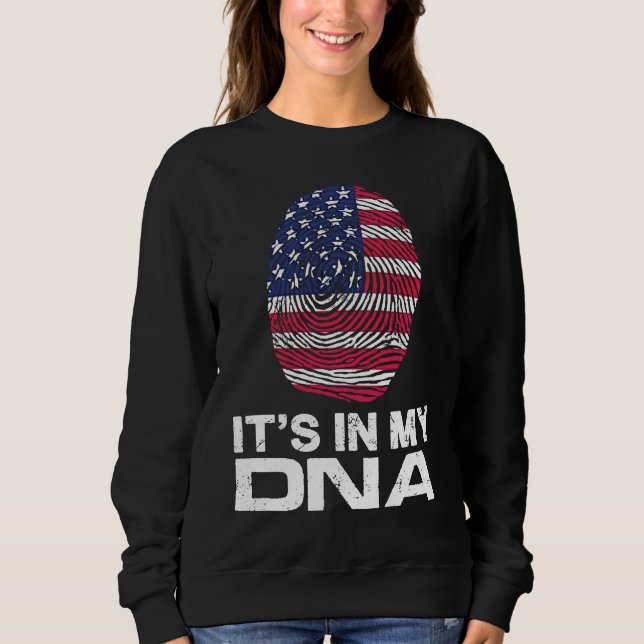 Sweatshirt IT'S MY DNA IN Flag National Pride Fingerprint Nat (Devant)