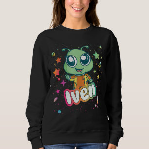 Sweatshirt IVEN - Nom du garçon mignon avec un Alien mignon