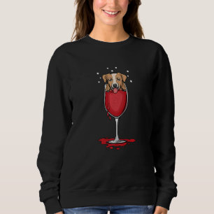 Sweatshirt Jack Russel Terrier Coupé Dans Le Vin