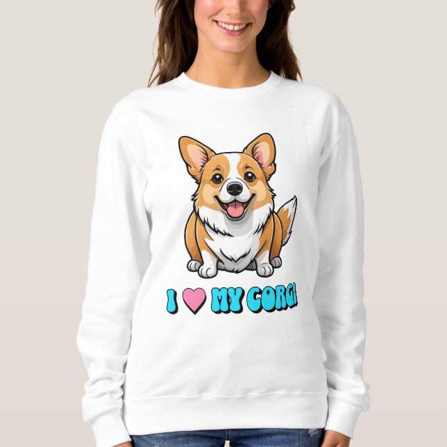 Sweatshirt J'adore mon Corgi (Devant)