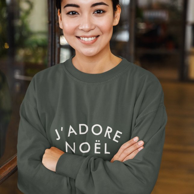 Sweatshirt J'adore Noel | Modern Love Noël à la mode Noël (Créateur téléchargé)