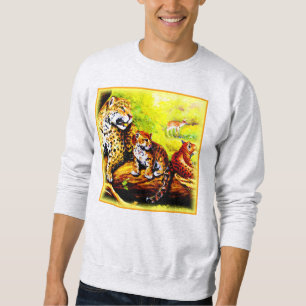 Sweatshirt Jaguar Maman et Cubs Se détendre dans la jungle. C