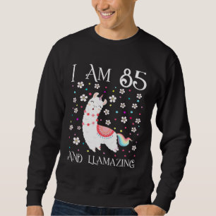 Sweatshirt J'ai 85 ans Llamazing Cute Llama 85e anniversaire