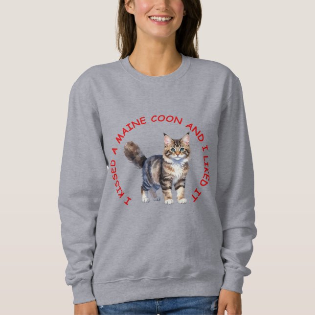 Sweatshirt J'ai embrassé un chat Maine Coon (Devant)