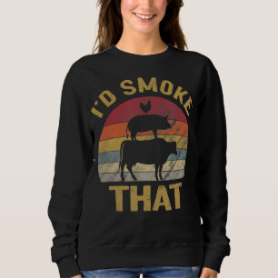 Sweatshirt J'Ai Fumé Que BBQ Viande Fumeur Grill Cadeau