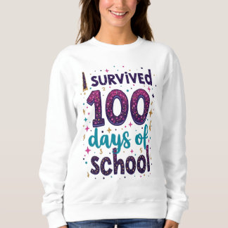 Sweatshirt J'ai survécu 100 jours de Conception Unicorne de l