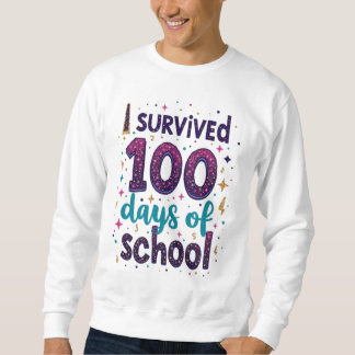 Sweatshirt J'ai survécu 100 jours de Conception Unicorne de l