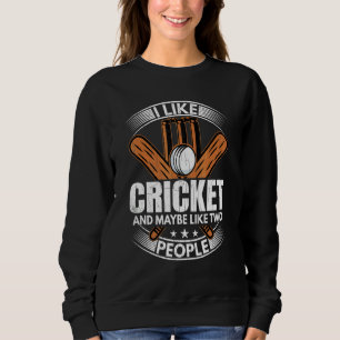 Sweatshirt J'aime Cricket Joueur Entraîneur Sports Graphique