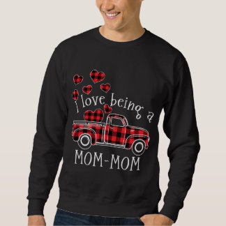 Sweatshirt J'aime être un camion rouge MOM-MOM avec coeur val