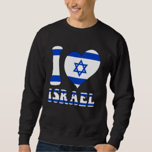 Sweatshirt J'Aime Israël Fière D'Être Israël Drapeau Israël