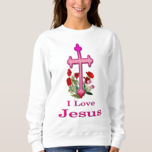 Sweatshirt J'aime Jésus les femmes vêtements chrétiens