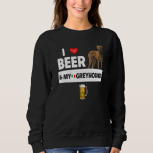 Sweatshirt J'aime la bière et mon chien italien Greyhound Mam