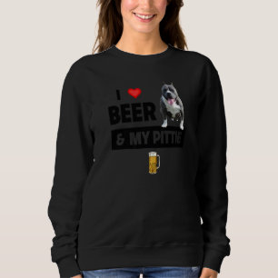 Sweatshirt J'Aime La Bière Et Mon Pittie Maman Papa Pitbull D