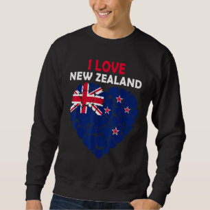 Sweatshirt J'aime la Nouvelle-Zélande Fier d'être drapeau néo