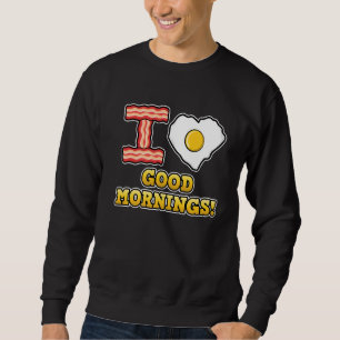 Sweatshirt J'Aime Les Bons Matins Cute Heart Love Frive Oeuf