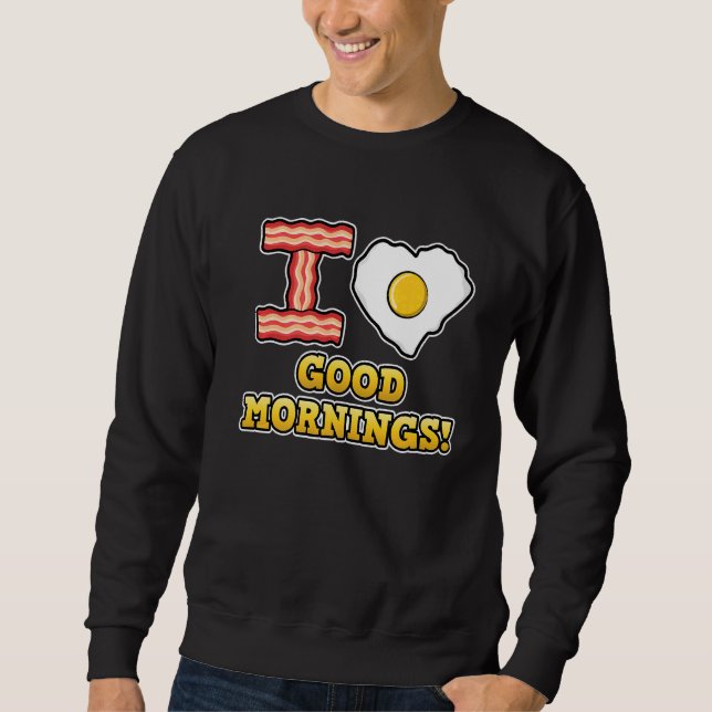 Sweatshirt J'Aime Les Bons Matins Cute Heart Love Frive Oeuf (Devant)