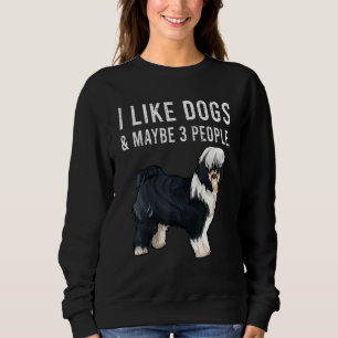 Sweatshirt J'Aime Les Chiens De Terrier Tibétains Et Peut-Êtr