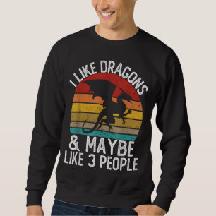 Sweatshirt J'aime les dragons et peut-être aussi 3 personnes 