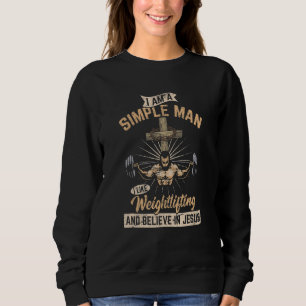 Sweatshirt J'aime l'haltérophilie et je crois en Jésus-Christ