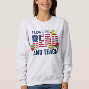 Sweatshirt J'AIME LIRE ET ENSEIGNER LE Drapeau Américain