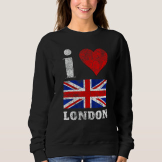 Sweatshirt J'aime Londres Angleterre britannique Uk Vintage
