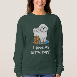 Sweatshirt J'Aime Ma Grand-Mère Bichon Frise Chien