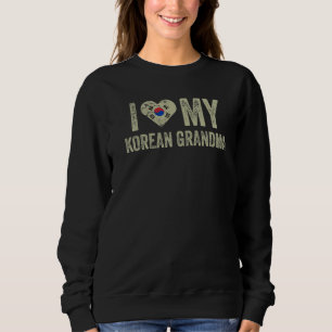 Sweatshirt J'aime ma grand-mère coréenne Drapeau de la Corée