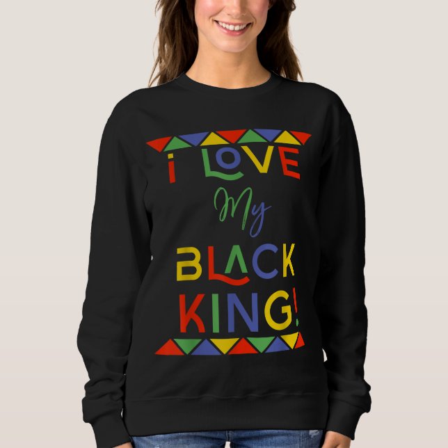 Sweatshirt j'aime ma petite amie noire king afro-américaine g (Devant)