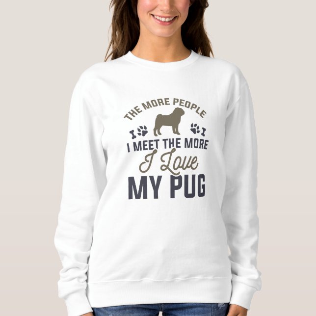 Sweatshirt J'aime mon Carlin (Devant)