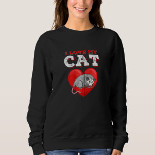 Sweatshirt J'Aime Mon Chat Possum Funny Mignonne Opossum Tras