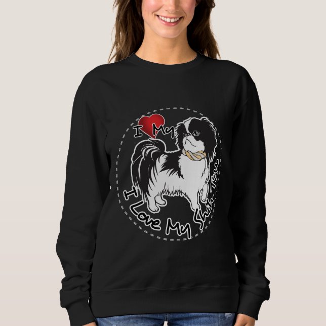 Sweatshirt J'aime mon chien de Shih Tzu (Devant)