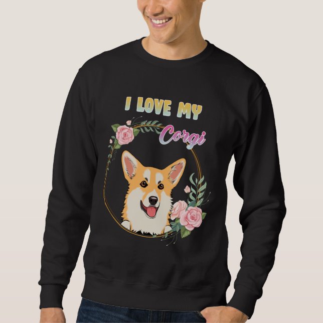 Sweatshirt J'Aime Mon Corgi Actif (Devant)