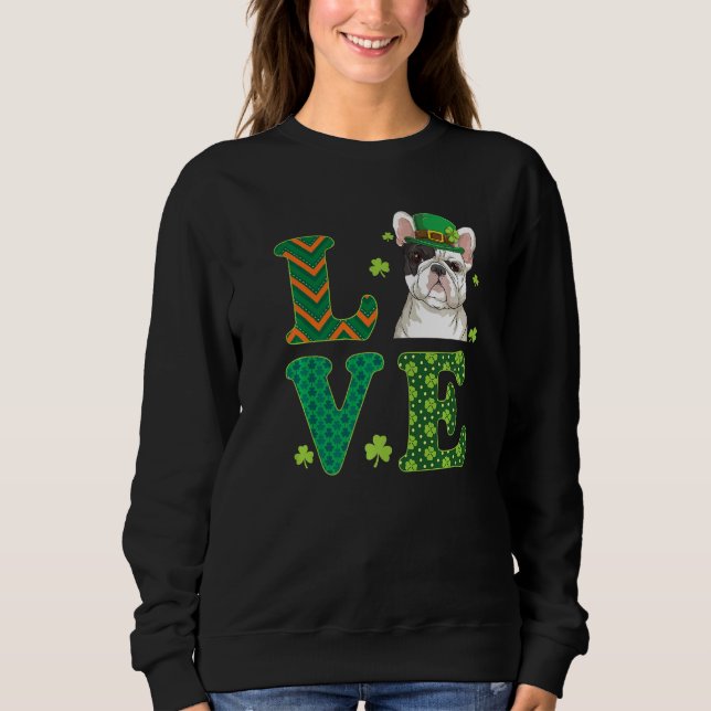 Sweatshirt J'Aime Mon Jour de la Saint Patrick Français Chien (Devant)