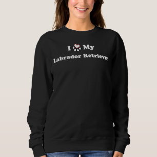 Sweatshirt J'aime mon Labrador Retriever Heart Dog Paw